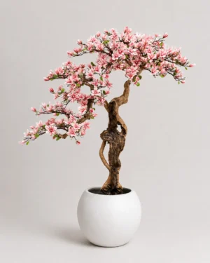 magnolia6 Drzewo magnolii z różowymi kwiatami na naturalnym egzotycznym ciemnym pniu